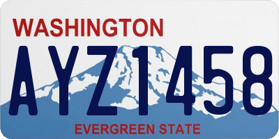 WA license plate AYZ1458