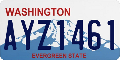 WA license plate AYZ1461