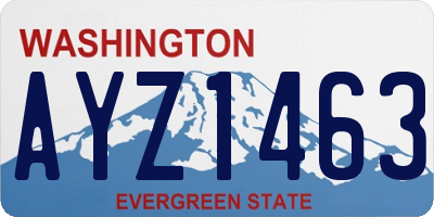 WA license plate AYZ1463