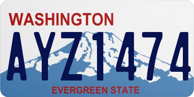 WA license plate AYZ1474