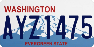 WA license plate AYZ1475