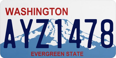 WA license plate AYZ1478