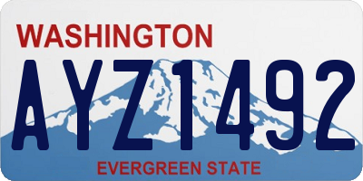 WA license plate AYZ1492