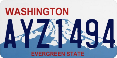 WA license plate AYZ1494