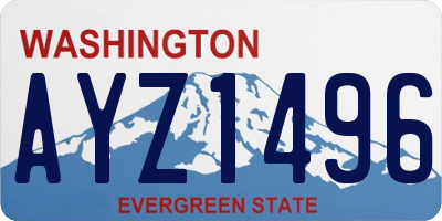 WA license plate AYZ1496