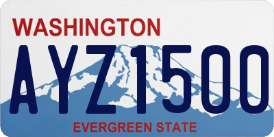 WA license plate AYZ1500