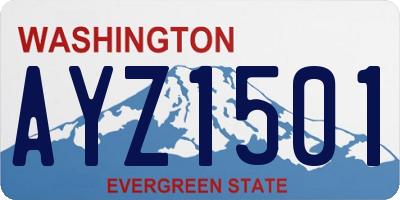 WA license plate AYZ1501