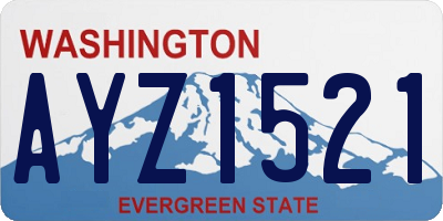 WA license plate AYZ1521