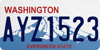 WA license plate AYZ1523