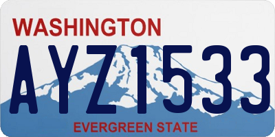 WA license plate AYZ1533