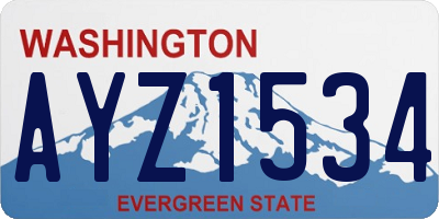 WA license plate AYZ1534