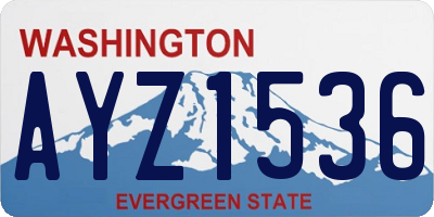 WA license plate AYZ1536