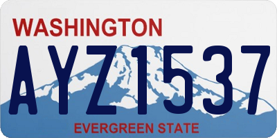 WA license plate AYZ1537