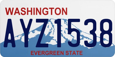 WA license plate AYZ1538