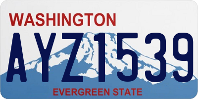 WA license plate AYZ1539