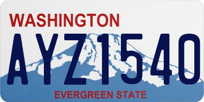 WA license plate AYZ1540