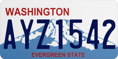 WA license plate AYZ1542