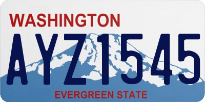 WA license plate AYZ1545