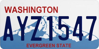 WA license plate AYZ1547