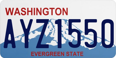 WA license plate AYZ1550