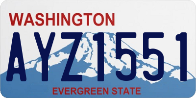 WA license plate AYZ1551