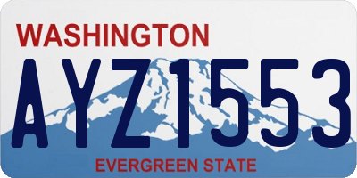 WA license plate AYZ1553