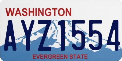 WA license plate AYZ1554