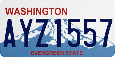 WA license plate AYZ1557