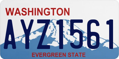 WA license plate AYZ1561