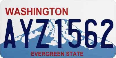 WA license plate AYZ1562