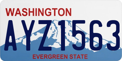 WA license plate AYZ1563