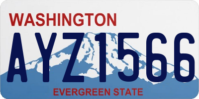 WA license plate AYZ1566