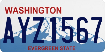 WA license plate AYZ1567