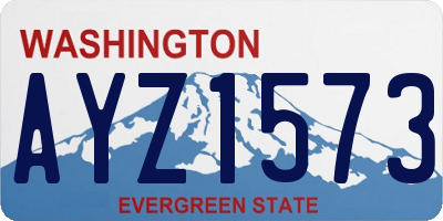 WA license plate AYZ1573