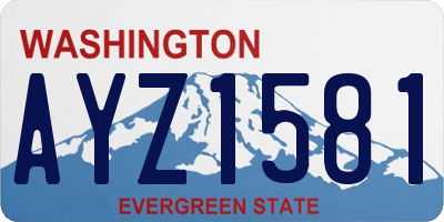 WA license plate AYZ1581