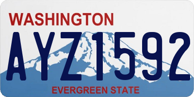 WA license plate AYZ1592