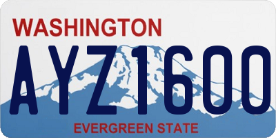 WA license plate AYZ1600