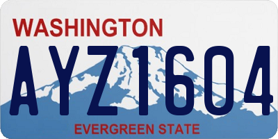 WA license plate AYZ1604