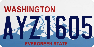 WA license plate AYZ1605