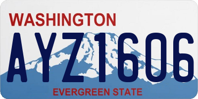 WA license plate AYZ1606