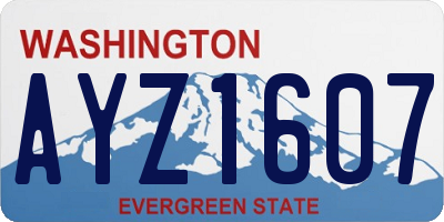 WA license plate AYZ1607