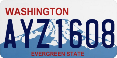 WA license plate AYZ1608