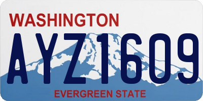 WA license plate AYZ1609