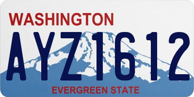 WA license plate AYZ1612