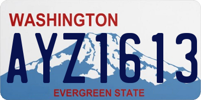 WA license plate AYZ1613