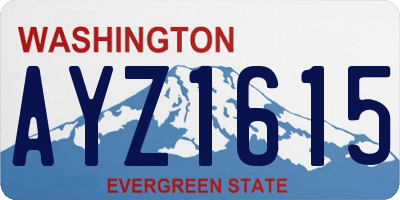 WA license plate AYZ1615