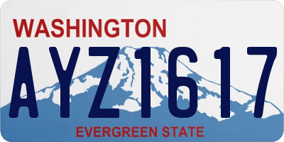 WA license plate AYZ1617