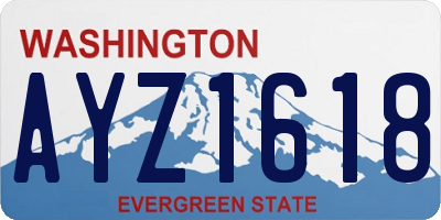 WA license plate AYZ1618