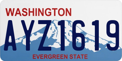 WA license plate AYZ1619