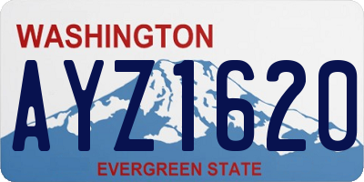 WA license plate AYZ1620